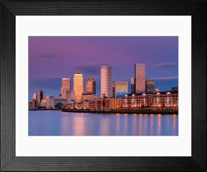 Framed Print : Canary Wharf and Rotherhithe at sunset, Docklands, London, England, United Kingdom Framed Print : Canary Wharf and Rotherhithe at sunset, Docklands, London, England, United Kingdom