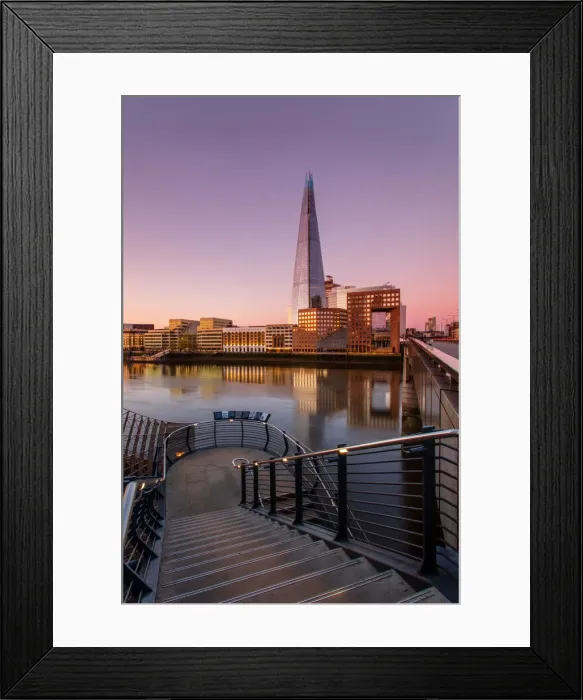 Framed Print : The Shard and London Bridge at sunrise with reflections on the River Thames, London Framed Print : The Shard and London Bridge at sunrise with reflections on the River Thames, London
