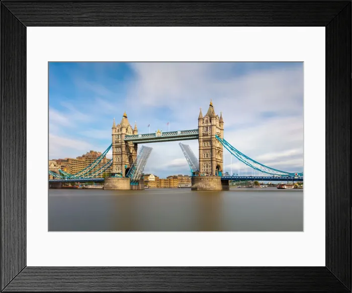 Framed Print : Long exposure of Tower Bridge opening, London, England, United Kingdom, Europe