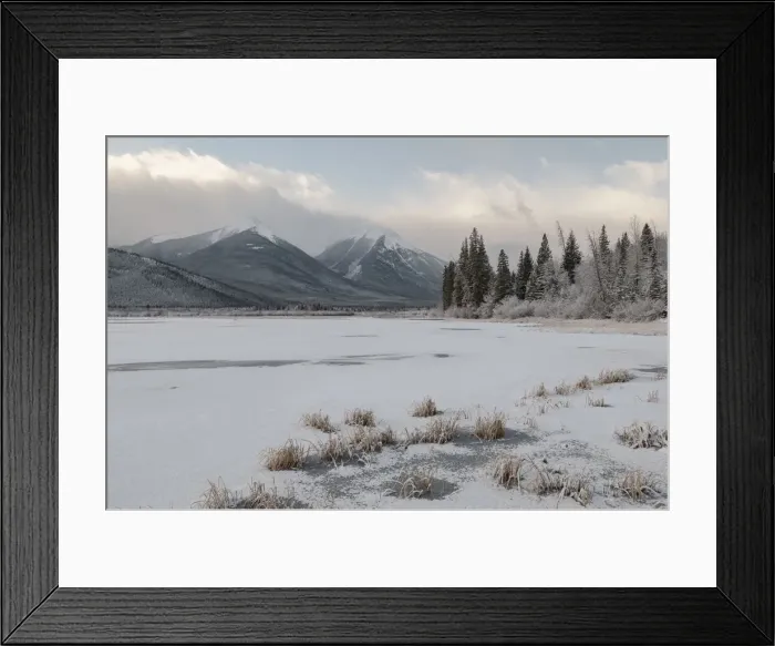 Framed Print : Mountains covered in snow and ice on Vermillion Lakes, Banff National Park, UNESCO World Heritage Site, Alberta, Canadian Rockies, Canada, North America Framed Print : Mountains covered in snow and ice on Vermillion Lakes, Banff National Park, UNESCO World Heritage Site, Alberta, Canadian Rockies, Canada, North America