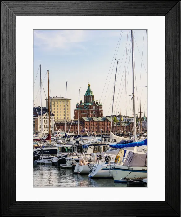 Framed Print : View over the Pohjoissatama Harbour towards the Uspenski Cathedral, Helsinki, Uusimaa County, Finland, Europe Framed Print : View over the Pohjoissatama Harbour towards the Uspenski Cathedral, Helsinki, Uusimaa County, Finland, Europe