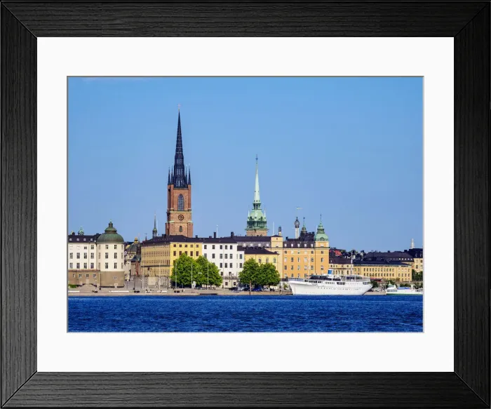 Framed Print : View towards the Riddarholmen Island, Stockholm, Stockholm County, Sweden, Scandinavia, Europe