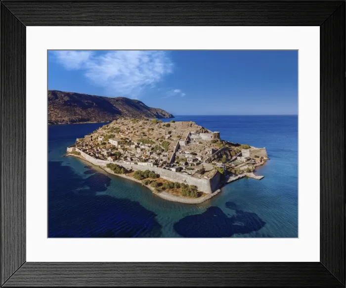 Framed Print : Drone view of Spinalonga, former leper colony fortress, Crete, Greek Islands, Greece, Europe Framed Print : Drone view of Spinalonga, former leper colony fortress, Crete, Greek Islands, Greece, Europe