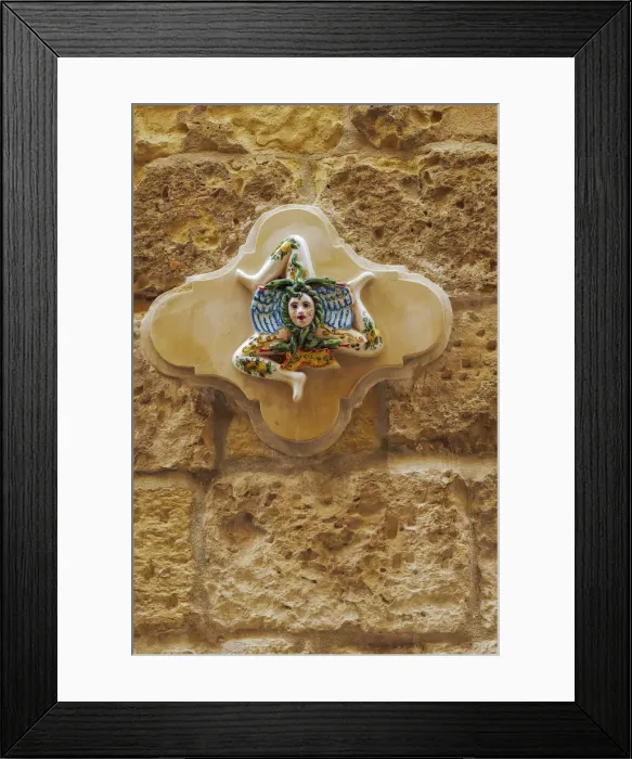 Framed Print : Trinacria three-legged female shaped emblematic symbol of Sicily, Italy, Europe Framed Print : Trinacria three-legged female shaped emblematic symbol of Sicily, Italy, Europe