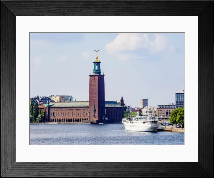 Framed Print : View towards the City Hall, Stockholm, Stockholm County, Sweden, Scandinavia, Europe