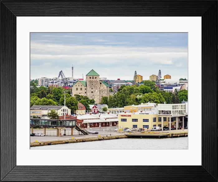 Framed Print : View over the Harbour towards the Castle, elevated view, Turku, Finland, Europe Framed Print : View over the Harbour towards the Castle, elevated view, Turku, Finland, Europe
