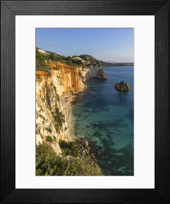 Framed Print : Elevated view over the White Rocks Cliff, Kefalonia, Ionian Islands, Greek Islands, Greece, Europe Framed Print : Elevated view over the White Rocks Cliff, Kefalonia, Ionian Islands, Greek Islands, Greece, Europe
