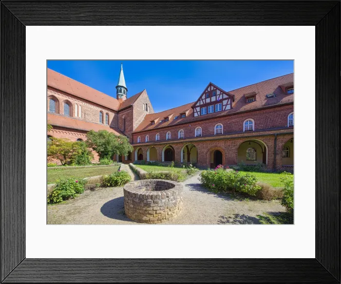 Framed Print : Former Cistercian Lehnin Monastery, St. Marys Gothic Church and cloister courtyard, Brandenburg, Germany, Europe Framed Print : Former Cistercian Lehnin Monastery, St. Marys Gothic Church and cloister courtyard, Brandenburg, Germany, Europe