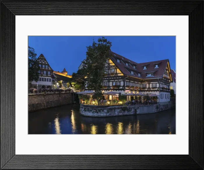 Framed Print : View over Wehrneckarkanal Canal to the castle, Esslingen am Neckar, Baden-Wurttemberg, Germany, Europe Framed Print : View over Wehrneckarkanal Canal to the castle, Esslingen am Neckar, Baden-Wurttemberg, Germany, Europe