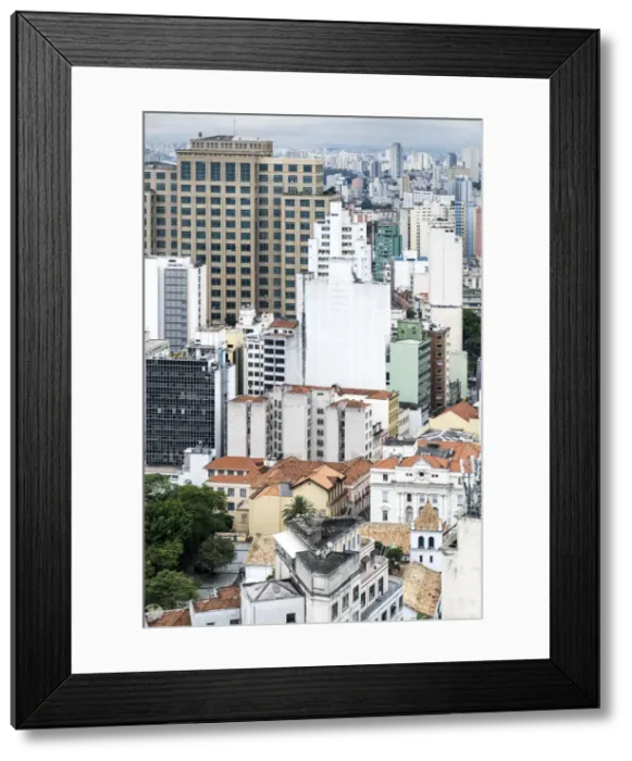 Framed Print : Elevated view of colonial Portuguese buildings and skyscrapers in the historic city centre of Sao Paulo, Sao Paulo, Brazil, South America Framed Print : Elevated view of colonial Portuguese buildings and skyscrapers in the historic city centre of Sao Paulo, Sao Paulo, Brazil, South America