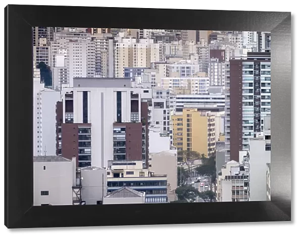 Crowded concrete apartment blocks and office buildings, Sao Paulo, Brazil, South America