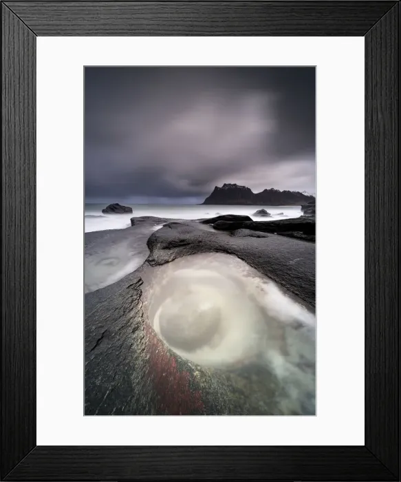 Framed Print : Storm clouds over The Eye rock formation washed by waves, Uttakleiv, Leknes, Vestvagoy, Nordland, Lofoten Islands, Norway, Scandinavia, Europe Framed Print : Storm clouds over The Eye rock formation washed by waves, Uttakleiv, Leknes, Vestvagoy, Nordland, Lofoten Islands, Norway, Scandinavia, Europe