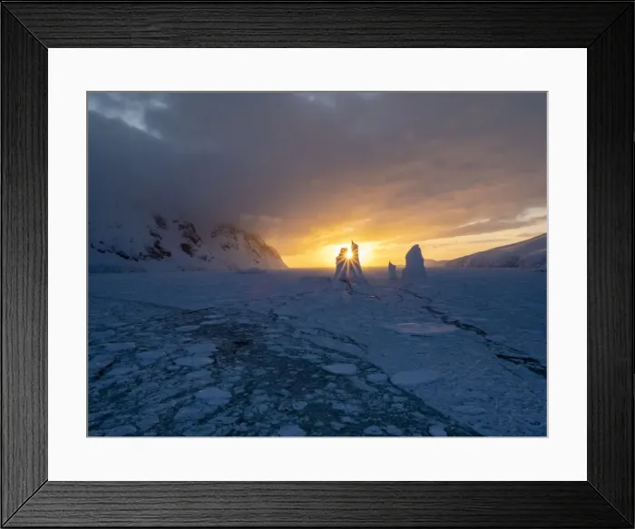 Framed Print : Sunset over an unusual iceberg near Petermann Island, Antarctica, Polar Regions Framed Print : Sunset over an unusual iceberg near Petermann Island, Antarctica, Polar Regions