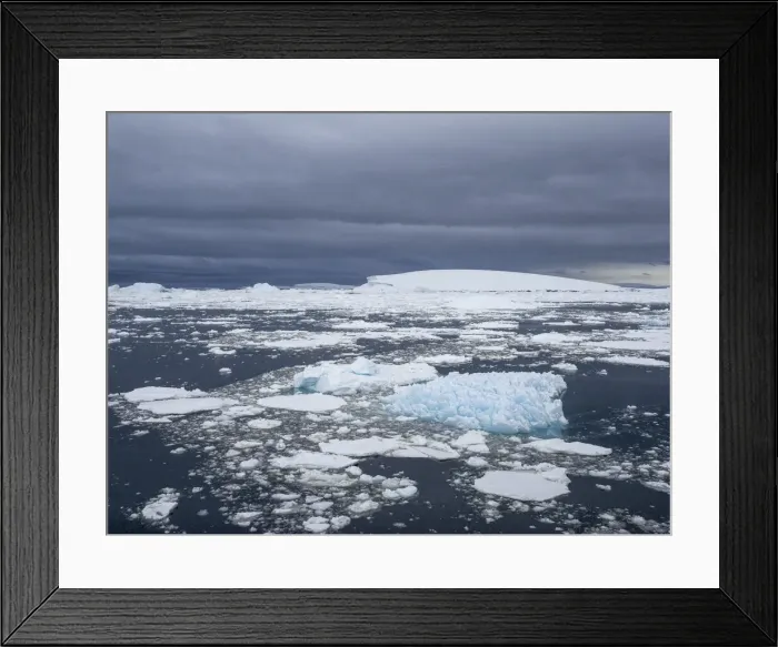 Framed Print : Stormy weather over pack ice and icebergs near Adelaide Island, Antarctica, Polar Regions Framed Print : Stormy weather over pack ice and icebergs near Adelaide Island, Antarctica, Polar Regions