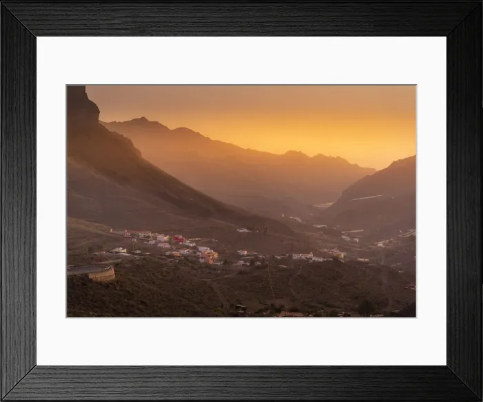 Framed Print : View of mountainous landscape during golden hour near Tasarte, Gran Canaria, Canary Islands, Spain, Atlantic, Europe Framed Print : View of mountainous landscape during golden hour near Tasarte, Gran Canaria, Canary Islands, Spain, Atlantic, Europe