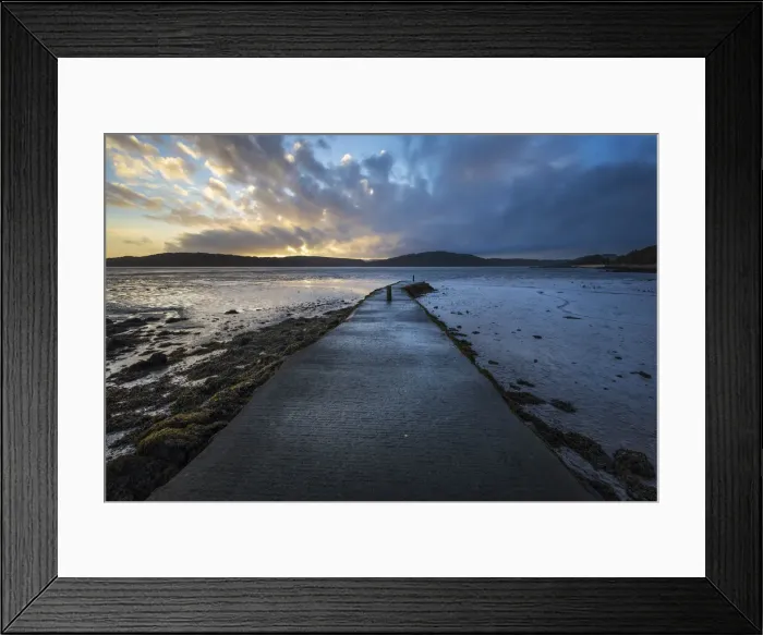 Framed Print : Pier at low tide at sunset, Rockcliffe, Dalbeattie, Dumfries and Galloway, Scotland, United Kingdom, Europe Framed Print : Pier at low tide at sunset, Rockcliffe, Dalbeattie, Dumfries and Galloway, Scotland, United Kingdom, Europe