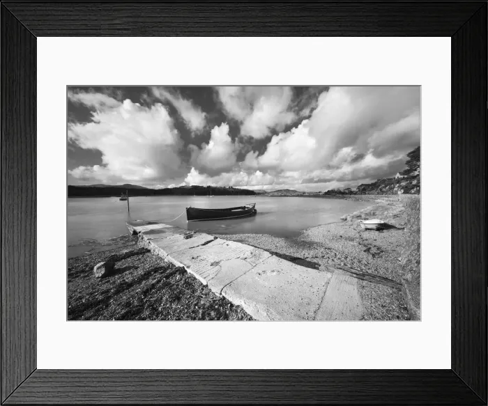 Framed Print : Jetty on Urr Water with boat, Kippford, Dalbeattie, Dumfries and Galloway, Scotland, United Kingdom, Europe Framed Print : Jetty on Urr Water with boat, Kippford, Dalbeattie, Dumfries and Galloway, Scotland, United Kingdom, Europe