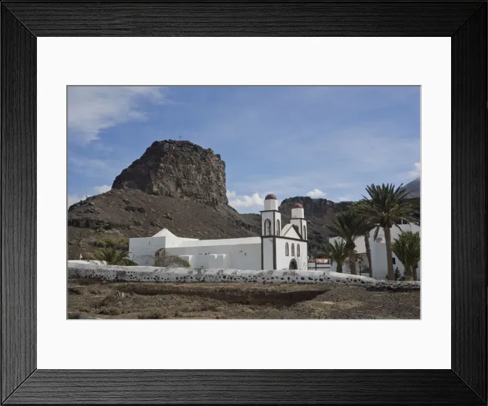 Framed Print : Views of a church in Puerto de Las Nieves, a picturesque fishing village on the north coast of Gran Canaria, Canary Islands, Spain, Atlantic, Europe Framed Print : Views of a church in Puerto de Las Nieves, a picturesque fishing village on the north coast of Gran Canaria, Canary Islands, Spain, Atlantic, Europe