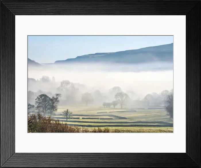 Framed Print : Cloud inversion in mid-winter at Buckden village in Upper Wharfedale, The Yorkshire Dales, Yorkshire, England, United Kingdom, Europe Framed Print : Cloud inversion in mid-winter at Buckden village in Upper Wharfedale, The Yorkshire Dales, Yorkshire, England, United Kingdom, Europe