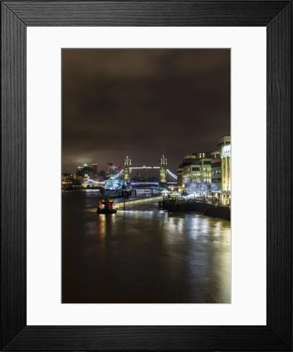 Framed Print : Tower Bridge and HMS Belfast on River Thames at night, London, England, United Kingdom, Europe Framed Print : Tower Bridge and HMS Belfast on River Thames at night, London, England, United Kingdom, Europe