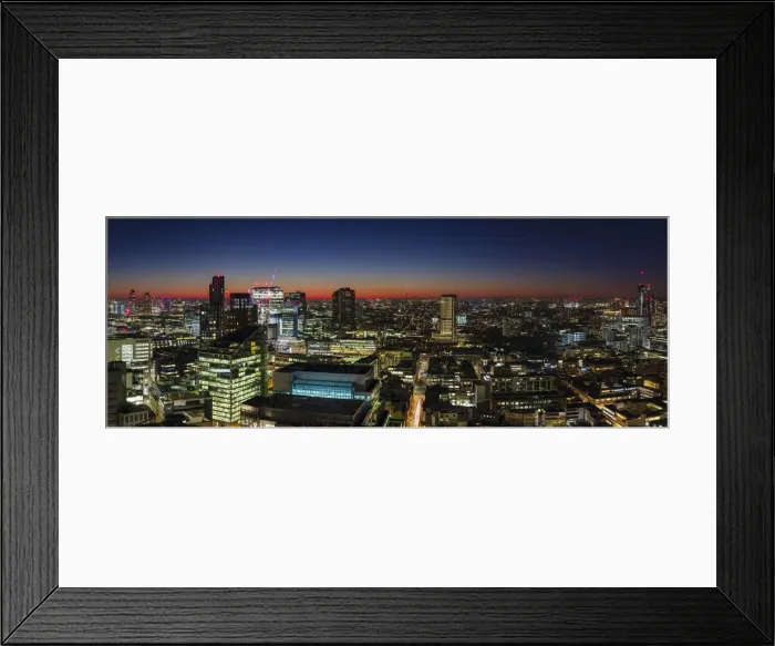 Framed Print : Panoramic aerial view of London skyline at dusk, including St. Pauls Cathedral and West London, England, United Kingdom, Europe Framed Print : Panoramic aerial view of London skyline at dusk, including St. Pauls Cathedral and West London, England, United Kingdom, Europe