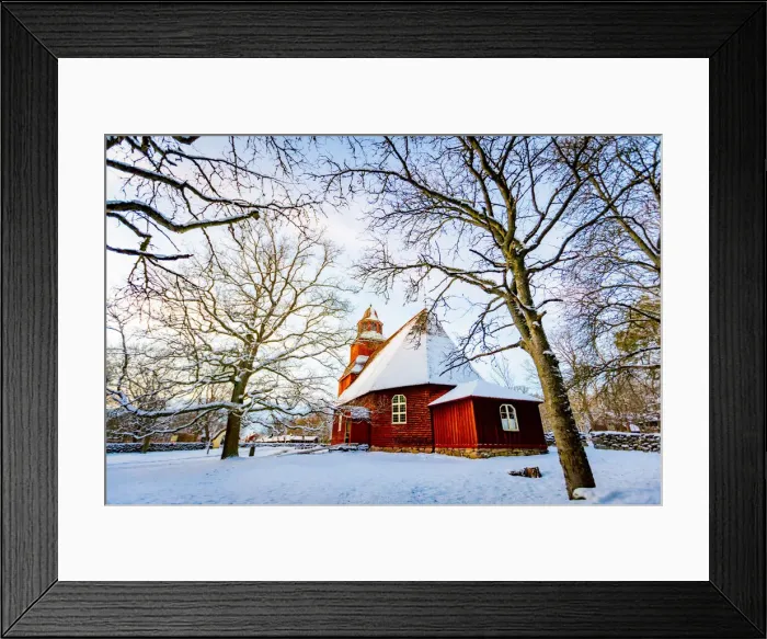 Framed Print : Red church in Jorn, Sweden, Scandinavia, Europe Framed Print : Red church in Jorn, Sweden, Scandinavia, Europe