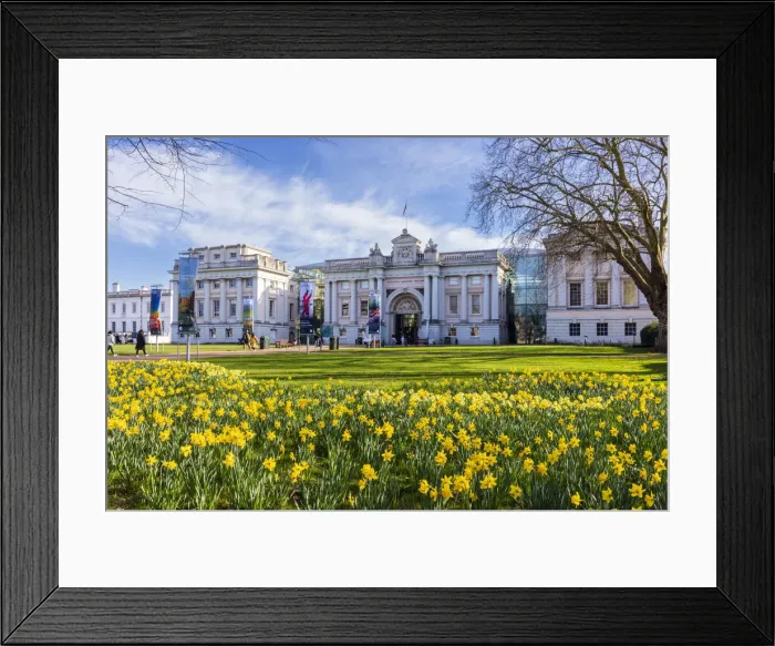 Framed Print : National Maritime Museum on a spring day with blue skies and daffodils, Greenwich, London, England, United Kingdom, Europe Framed Print : National Maritime Museum on a spring day with blue skies and daffodils, Greenwich, London, England, United Kingdom, Europe