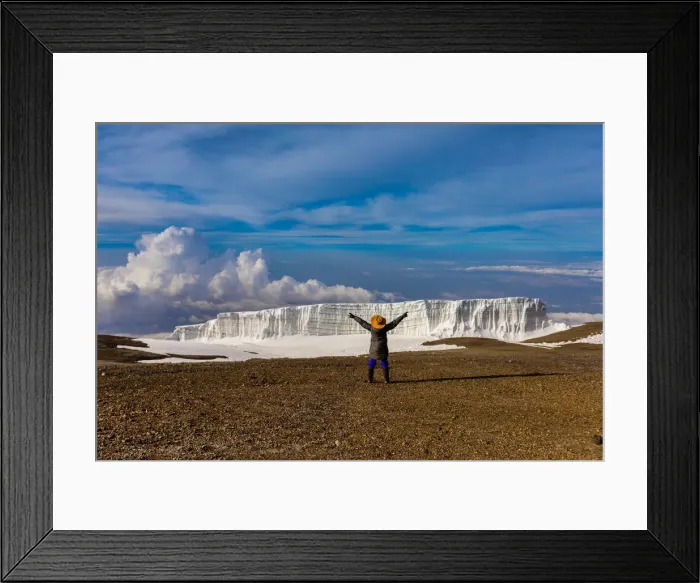 Framed Print : Woman enjoying the view on her way up Mount Kilimanjaro, UNESCO World Heritage Site, Tanzania, East Africa, Africa Framed Print : Woman enjoying the view on her way up Mount Kilimanjaro, UNESCO World Heritage Site, Tanzania, East Africa, Africa