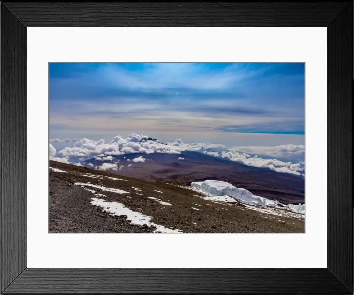 Framed Print : Gorgeous view of the snowy trail to Mount Kilimanjaro, UNESCO World Heritage Site, Tanzania, East Africa, Africa