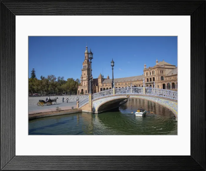 Framed Print : A horse with cart and rowboat touring Plaza de Espana, Seville, Andalusia, Spain, Europe Framed Print : A horse with cart and rowboat touring Plaza de Espana, Seville, Andalusia, Spain, Europe