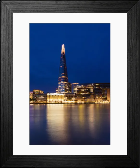 Framed Print : The Shard reflecting in the River Thames before sunrise, London, England, United Kingdom, Europe