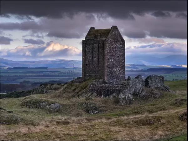 The Pele Tower of Smailholm Tower, Smailholm, near Kelso, Roxburghshire, Scottish Borders, Scotland, United Kingdom, Europe