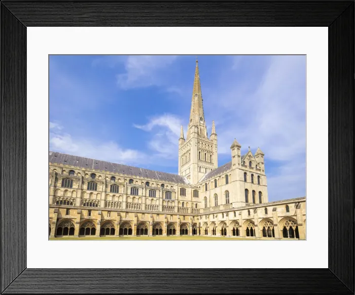 Framed Print : Cathedral cloisters, South Transept and Spire of Norwich Cathedral, Norwich, Norfolk, East Anglia, England, United Kingdom, Europe Framed Print : Cathedral cloisters, South Transept and Spire of Norwich Cathedral, Norwich, Norfolk, East Anglia, England, United Kingdom, Europe