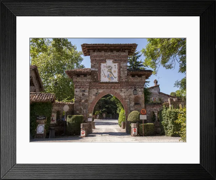 Framed Print : Ancient entry gate arch of the village of Grazzano Visconti, Emilia Romagna, Italy, Europe Framed Print : Ancient entry gate arch of the village of Grazzano Visconti, Emilia Romagna, Italy, Europe