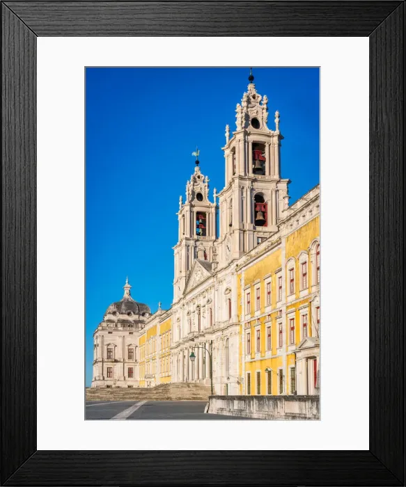 Framed Print : Mafra Palace entrance with iconic towers and bells, Mafra, Portugal, Europe Framed Print : Mafra Palace entrance with iconic towers and bells, Mafra, Portugal, Europe