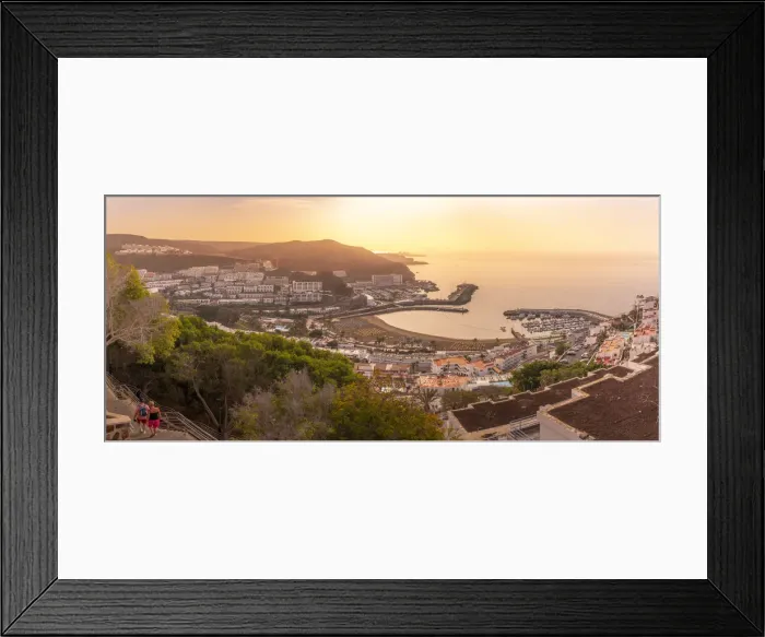Framed Print : View of Puerto Rico from elevated position at sunrise, Playa de Puerto Rico, Gran Canaria, Canary Islands, Spain, Atlantic, Europe Framed Print : View of Puerto Rico from elevated position at sunrise, Playa de Puerto Rico, Gran Canaria, Canary Islands, Spain, Atlantic, Europe