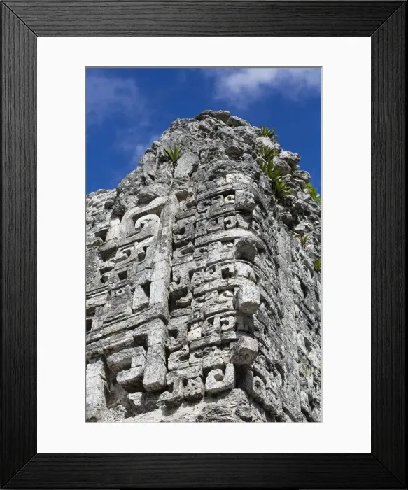 Framed Print : Rain God Chac Masks, Structure XX, Mayan Ruins, Chicanna Archaeological Zone, Campeche State, Mexico, North America Framed Print : Rain God Chac Masks, Structure XX, Mayan Ruins, Chicanna Archaeological Zone, Campeche State, Mexico, North America