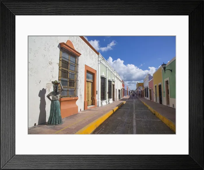 Framed Print : Statue of Local Woman, Calle 59, Old Town, UNESCO World Heritage Site, San Francisco de Campeche, State of Campeche, Mexico, North America Framed Print : Statue of Local Woman, Calle 59, Old Town, UNESCO World Heritage Site, San Francisco de Campeche, State of Campeche, Mexico, North America