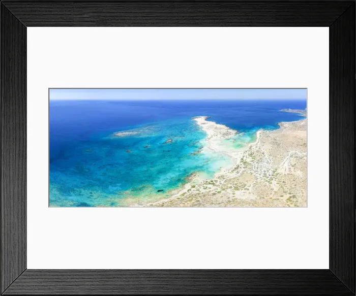 Framed Print : Aerial view of the exotic Elafonisi beach set along an island lagoon, Crete island, Greek Islands, Greece, Europe Framed Print : Aerial view of the exotic Elafonisi beach set along an island lagoon, Crete island, Greek Islands, Greece, Europe