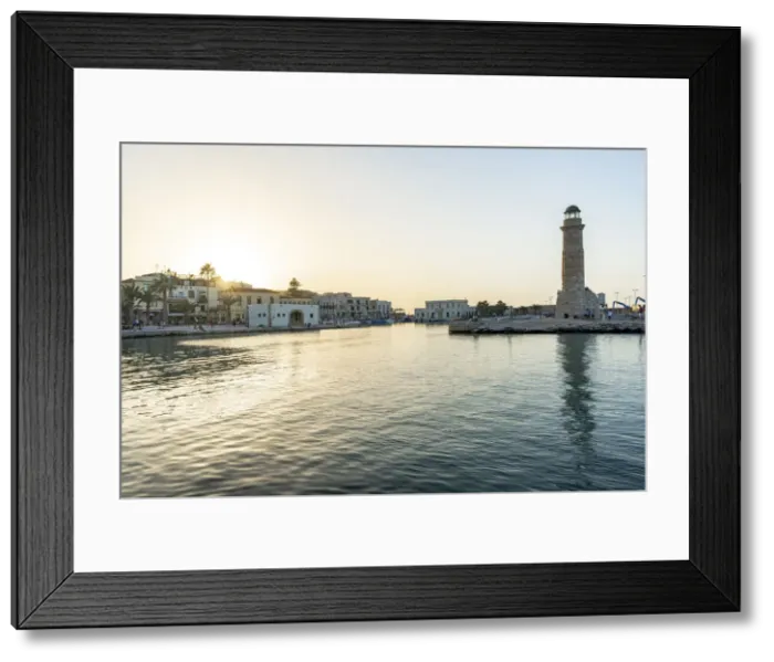 Framed Print : Sunset over the medieval town of Rethymno and old lighthouse, Crete island, Greek Islands, Greece, Europe Framed Print : Sunset over the medieval town of Rethymno and old lighthouse, Crete island, Greek Islands, Greece, Europe