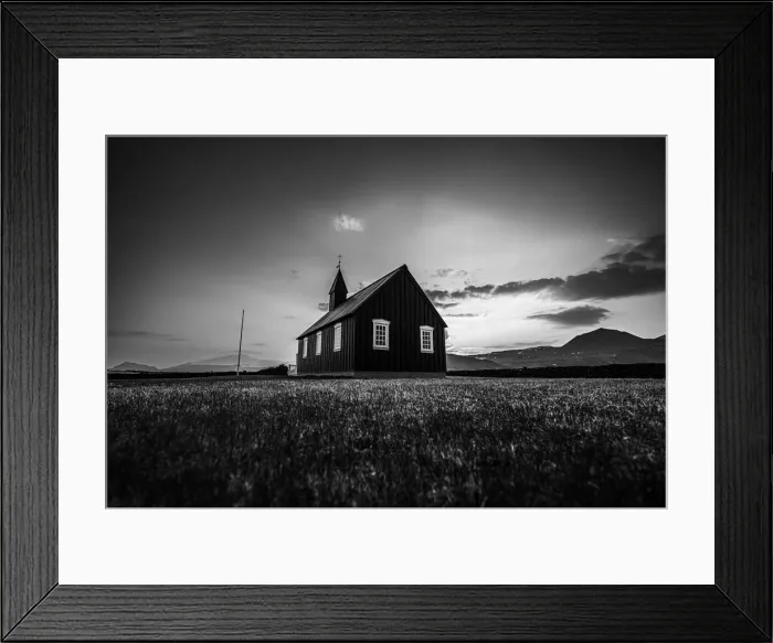 Framed Print : A black church known as Buoakirkja, in the Snaefellsnes peninsula, Budir, Iceland, Polar Regions Framed Print : A black church known as Buoakirkja, in the Snaefellsnes peninsula, Budir, Iceland, Polar Regions
