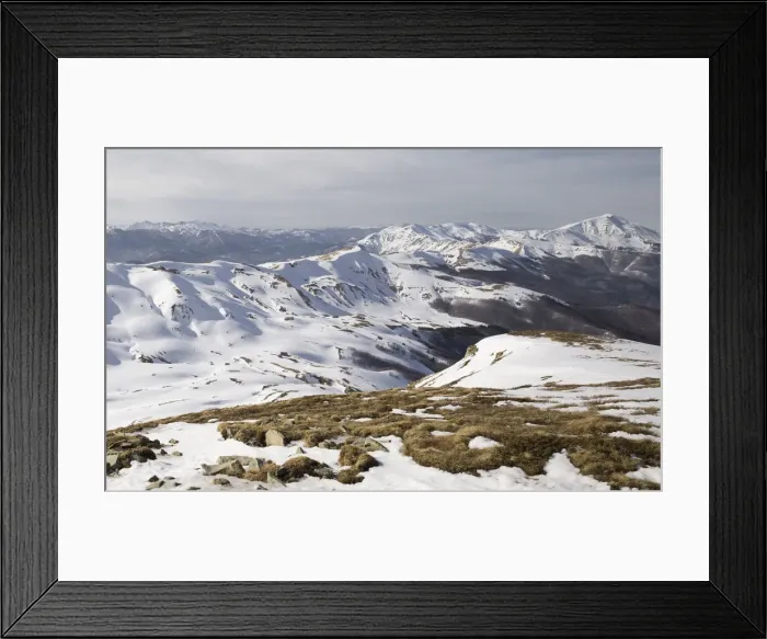 Framed Print : Gentle mountains fully covered by snow in the Corno alle Scale regional park, Emilia Romagna, Italy, Europe Framed Print : Gentle mountains fully covered by snow in the Corno alle Scale regional park, Emilia Romagna, Italy, Europe