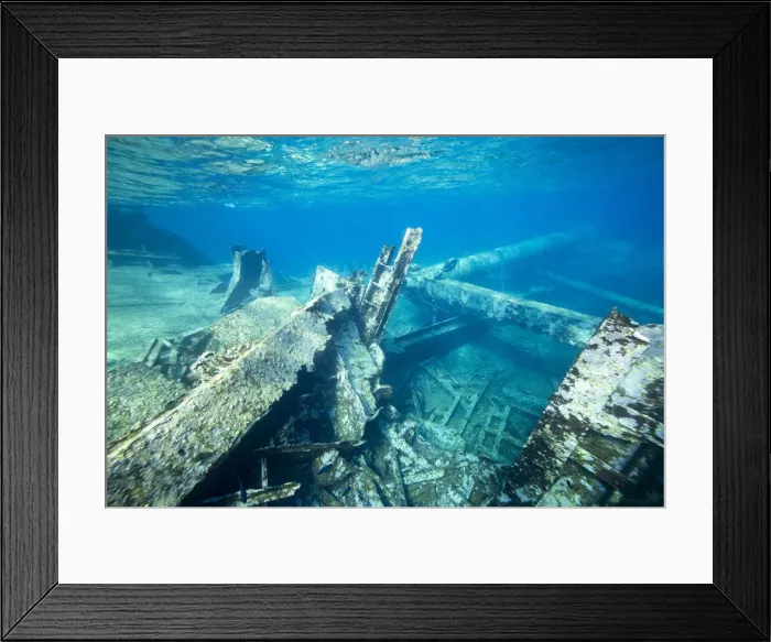 Framed Print : Remains of the Kinsei Maru shipwreck on the northeast side of the Silver Bank, Dominican Republic, Greater Antilles, Caribbean, Central America Framed Print : Remains of the Kinsei Maru shipwreck on the northeast side of the Silver Bank, Dominican Republic, Greater Antilles, Caribbean, Central America