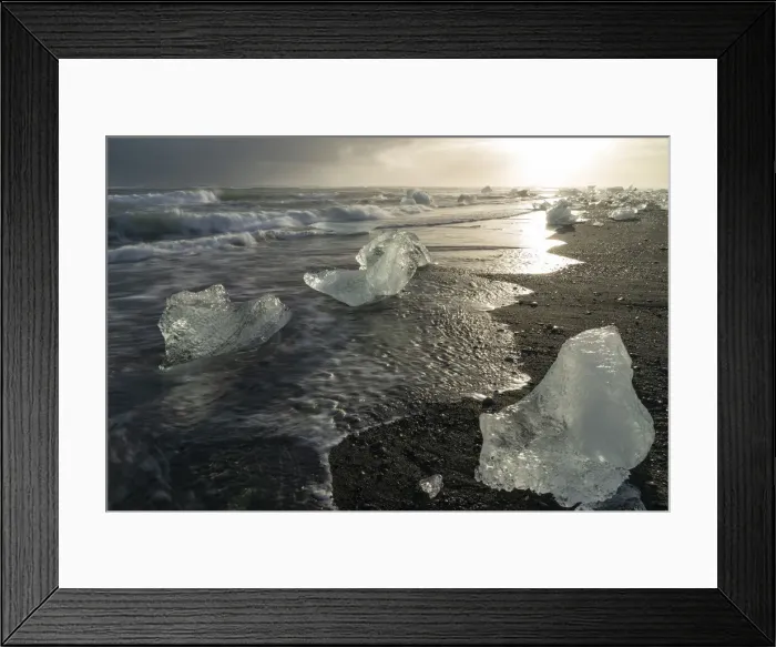 Framed Print : Blocks of ice, Diamond Beach, Jokulsarlon, Iceland, Polar Regions Framed Print : Blocks of ice, Diamond Beach, Jokulsarlon, Iceland, Polar Regions