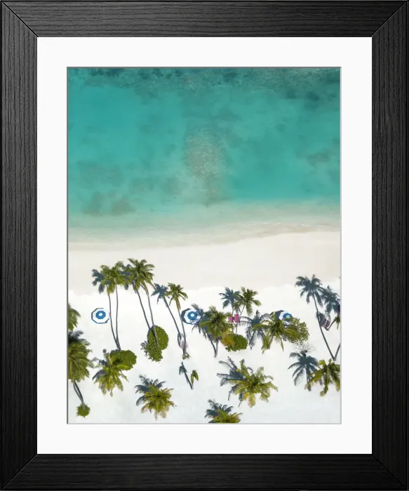 Framed Print : Aerial view of a beach in Maldives, Indian Ocean, Asia Framed Print : Aerial view of a beach in Maldives, Indian Ocean, Asia