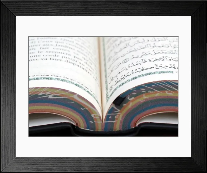 Framed Print : The Koran (Quran), Islamic sacred book, French translation, France, Europe Framed Print : The Koran (Quran), Islamic sacred book, French translation, France, Europe