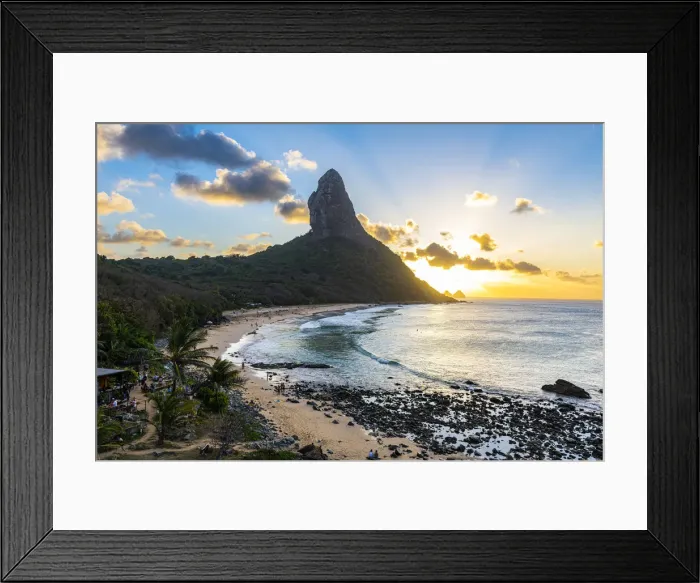Framed Print : Praia da Conceicao at sunset with Morro do Pico, Fernando de Noronha, UNESCO World Heritage Site, Brazil, South America Framed Print : Praia da Conceicao at sunset with Morro do Pico, Fernando de Noronha, UNESCO World Heritage Site, Brazil, South America