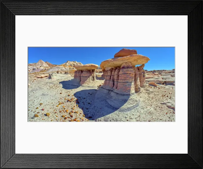 Framed Print : Three hoodoos in a triangular formation in Devils Playground called the Unholy Trinity, Petrified Forest National Park, Arizona, United States of America, North America Framed Print : Three hoodoos in a triangular formation in Devils Playground called the Unholy Trinity, Petrified Forest National Park, Arizona, United States of America, North America