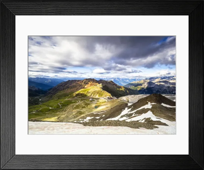 Framed Print : Stelvio Mountain pass at sunset, Valtellina, Lombardy, Italy, Europe Framed Print : Stelvio Mountain pass at sunset, Valtellina, Lombardy, Italy, Europe