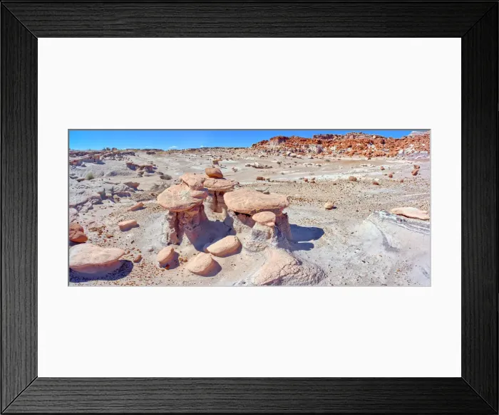 Framed Print : Three hoodoos in a triangular formation in Devils Playground called the Unholy Trinity, Petrified Forest National Park, Arizona, United States of America, North America